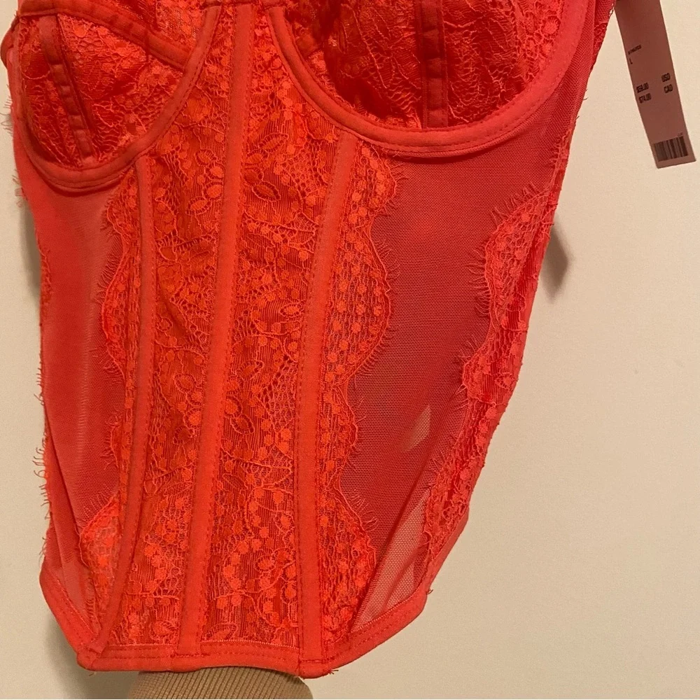 NWT Urban Outfitters Hot Pink Structured Corset Top size Large